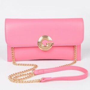 Faux Leather G Buckle Clutch